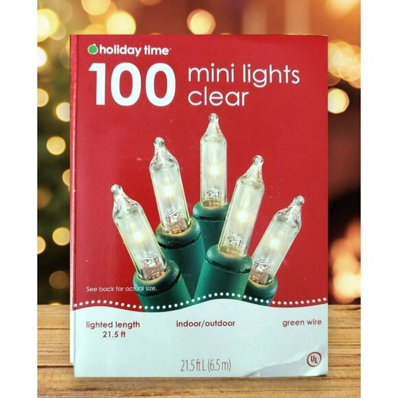 New String Lights 100 Clear White Mini Bulbs Christmas Wedding Party Patio Deck - Picture 1 of 5